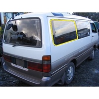 suitable for TOYOTA HIACE 100 SERIES - 11/1989 TO 2/2005 - LWB VAN - RIGHT SIDE REAR CARGO GLASS FIXED - GENUINE - 1367x520 - (Second-hand)