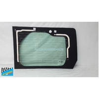 fits TOYOTA HIACE H30 ZR - 6/2019 to CURRENT - LWB (TRADE VAN) - PASSENGER - LEFT SIDE REAR BARN DOOR GLASS - SOLAR GREEN - 1 HOLE - HEATED - NEW