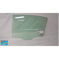 SKODA OCTAVIA 1Z - 10/2007 to 11/2013 - 4DR SEDAN - PASSENGERS - LEFT SIDE REAR DOOR GLASS - 1 HOLE - GREEN - NEW (LIMITED STOCK)