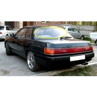 suitable for TOYOTA CARINA ST180 - 1992 to - CURRENT - 4DR SEDAN - REAR WINDSCREEN GLASS - WITH WIPER HOLE - (SECOND-HAND)