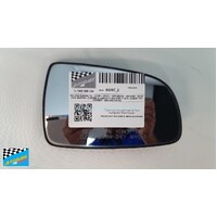 HOLDEN BARINA TK - 1/2006 to 9/2011 - 4DR SEDAN - DRIVERS - RIGHT SIDE MIRROR - CURVED GLASS WITH BACKING PLATE - SHARP TOP CORNER - (SECOND-HAND)