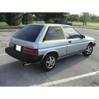 suitable for TOYOTA COROLLA EL30 IMPORT - 1/1986 to 1/1990 - 3DR HATCH - RIGHT SIDE REAR FLIPPER GLASS - (SECOND-HAND)