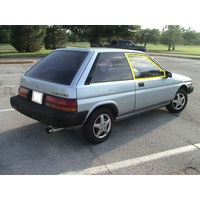 suitable for TOYOTA COROLLA EL30 IMPORT - 1/1986 to 1/1990 - 3DR HATCH - RIGHT SIDE FRONT DOOR GLASS - (SECOND-HAND)