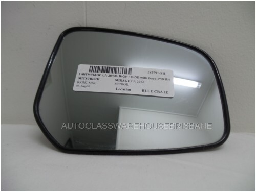 MITSUBISHI MIRAGE LA - 2013 to 1/2020 - 5DR HATCH - DRIVER - RIGHT SIDE  MIRROR WITH BASE - P19 RH R1400 - (SECOND-HAND)