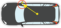 Right Side Mirror location for NISSAN SKYLINE R33 - 1/1993 to 1/1998 - 2DR COUPE/4DR SEDAN - DRIVERS - RIGHT SIDE MIRROR - FLAT GLASS ONLY - 160MM X 95MM