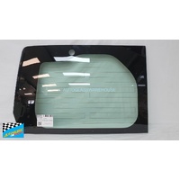 fits TOYOTA HIACE H30 ZR - 6/2019 to CURRENT - LWB (TRADE VAN) - PASSENGER - LEFT SIDE REAR BARN DOOR GLASS - SOLAR GREEN - 1 HOLE - HEATED