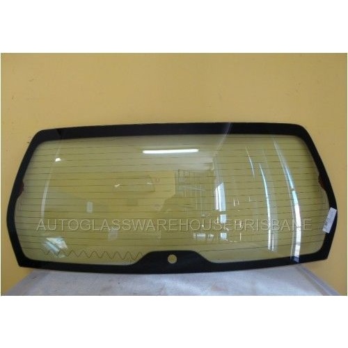 SUBARU FORESTER - 5/2002 to 6/2005 - 5DR WAGON - REAR WINDSCREEN GLASS - (HOLE 40MM FROM EDGE, CONNECTORS ON EACH SIDE) - NEW 