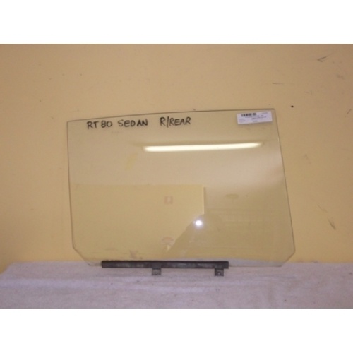 suitable for TOYOTA CORONA - RT80 - 4DR SED 7/70>2/74 - DRIVERS - RIGHT SIDE-REAR DOOR GLASS - (SECOND-HAND)