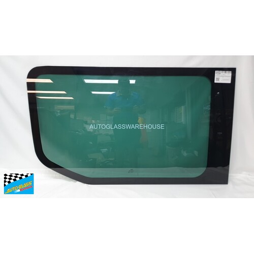 IVECO DAILY - 5/2015 TO CURRENT - VAN - PASSENGERS - LEFT SIDE FRONT FIXED BONDED WINDOW GLASS - 1310 X 770 - DARK  GREEN - OEM - NEW