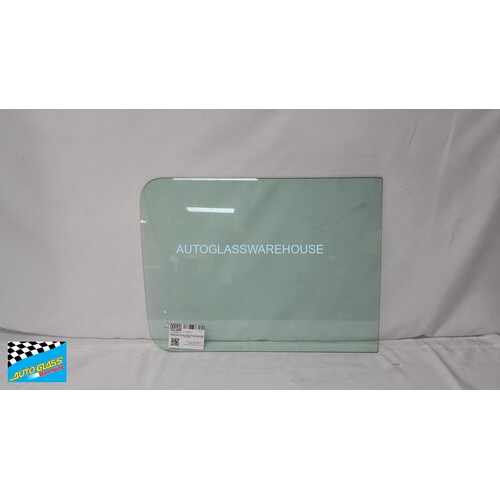 MITSUBISHI DELICA - 1986 TO CURRENT - RIGHT SIDE REAR SLIDING WINDOW GLASS - REAR PIECE - GREEN (2 HOLES) (APROX 660MM LONG) - NEW