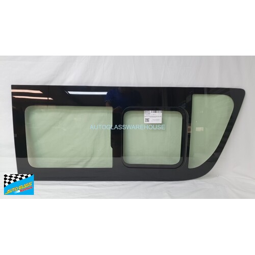 suitable for TOYOTA HIACE 200/220 SERIES - 4/2005 to 4/2019 - TRADE / COMMUTER VAN - LWB/SLWB - RIGHT SIDE FRONT SLIDING WINDOW GLASS - (SECOND-HAND)